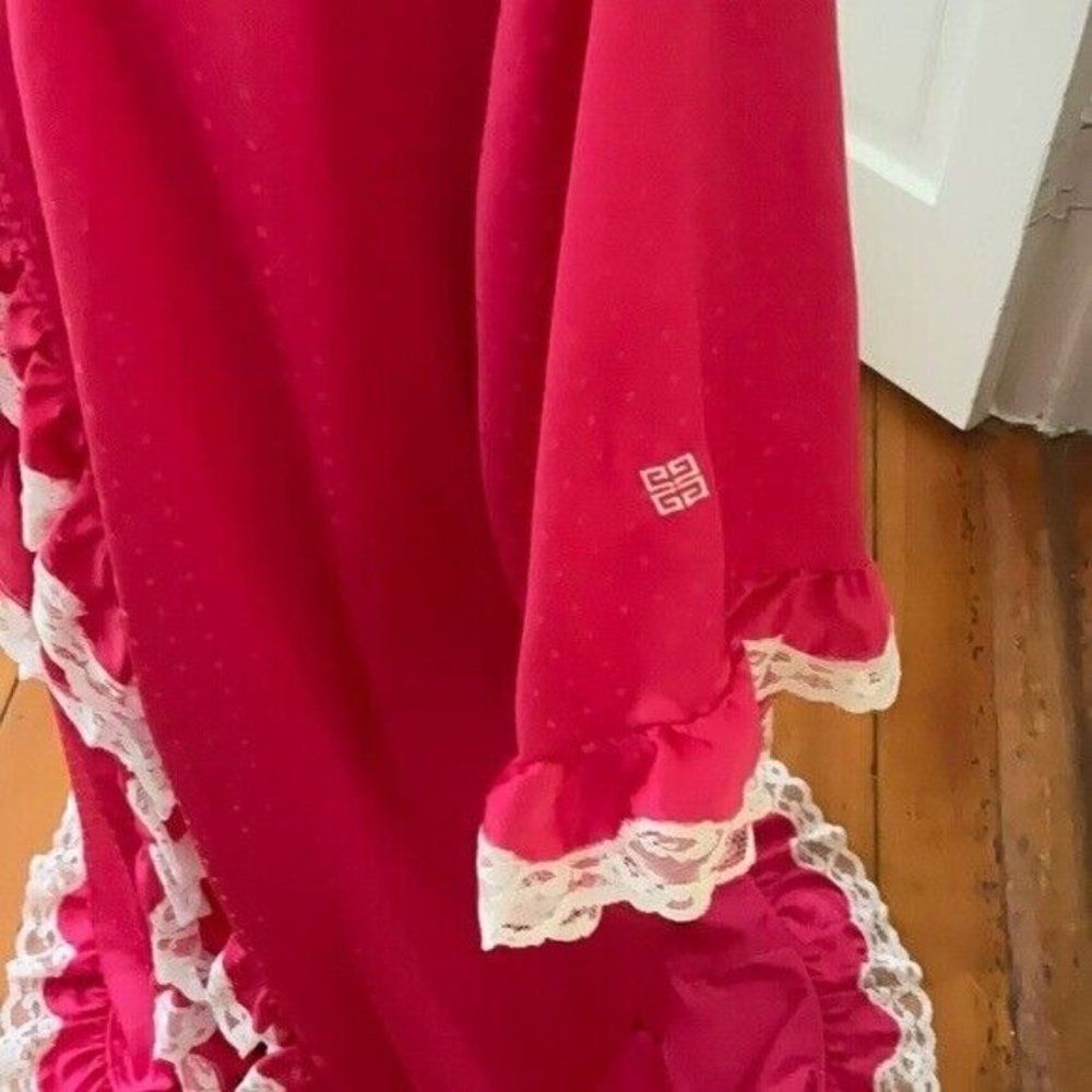 💝⭐️💝VTG Givenchy 2pc SET PARIS Pink Sultry Lace Nightgown * Robe💝⭐️💝 - Picture 3 of 16